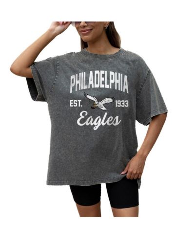 Женская футболка Gameday Couture Grey Philadelphia Eagles Throwback Oversized Snow Wash