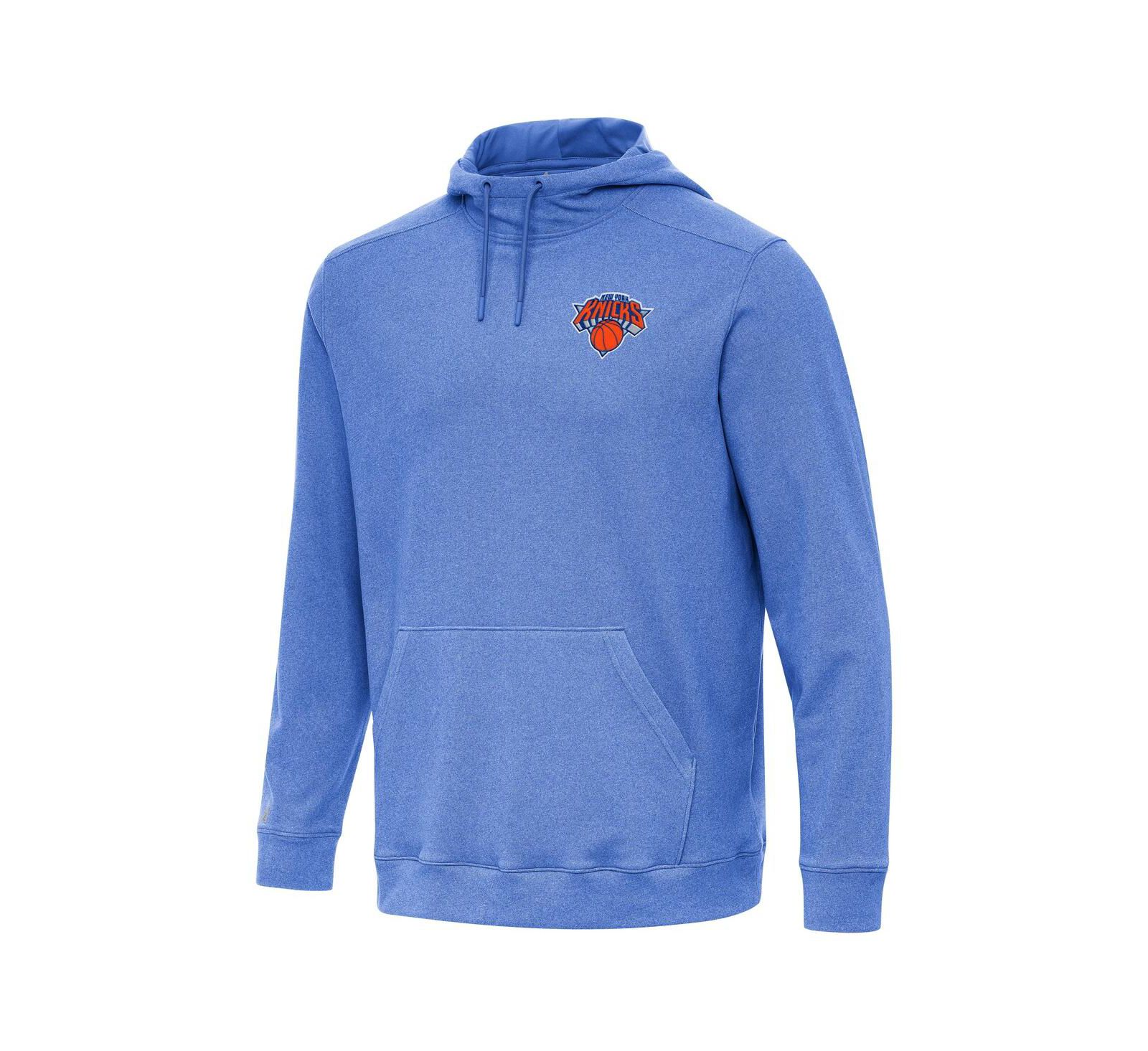 Мужское худи Antigua Heather Blue New York Knicks Cloud Pullover