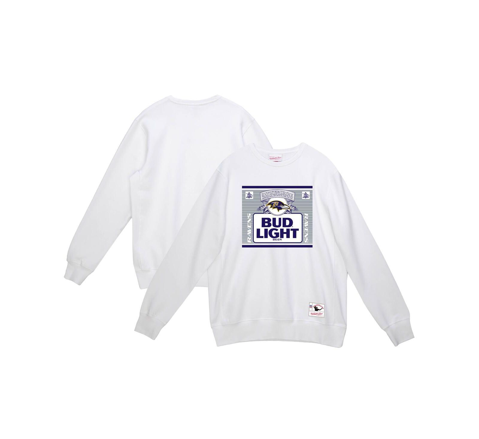 Мужская толстовка Mitchell & Ness Light White Baltimore Ravens The Crest Pullover