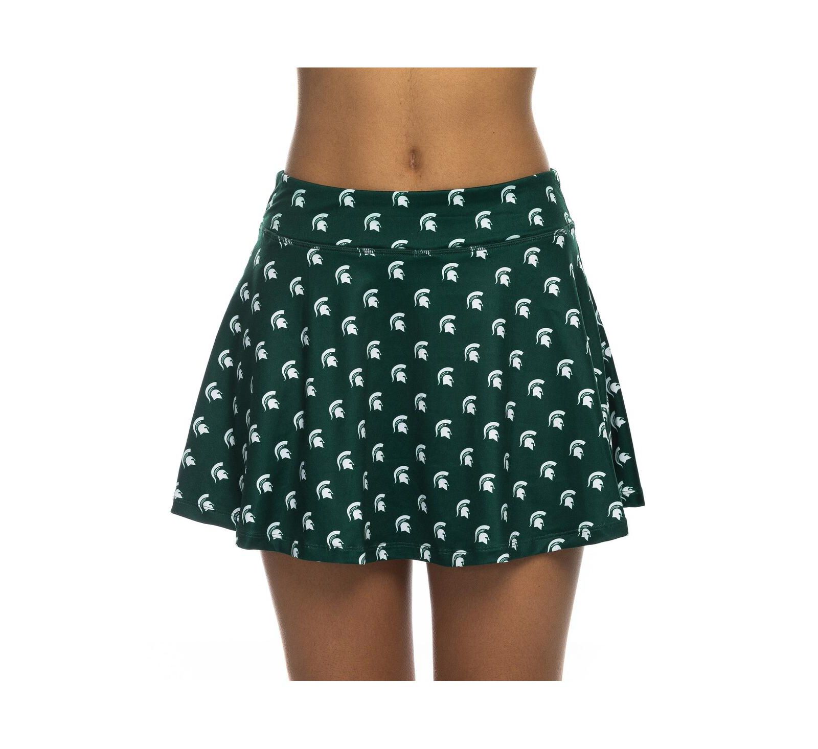 ZooZatz Women's Green Michigan State Spartans All-Over Print Flowy Skort