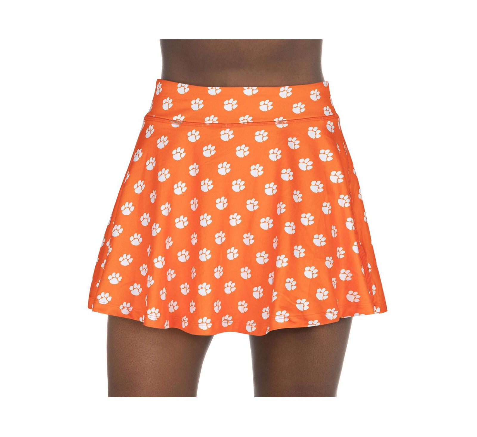 ZooZatz Women's Orange Clemson Tigers All-Over Print Flowy Skort