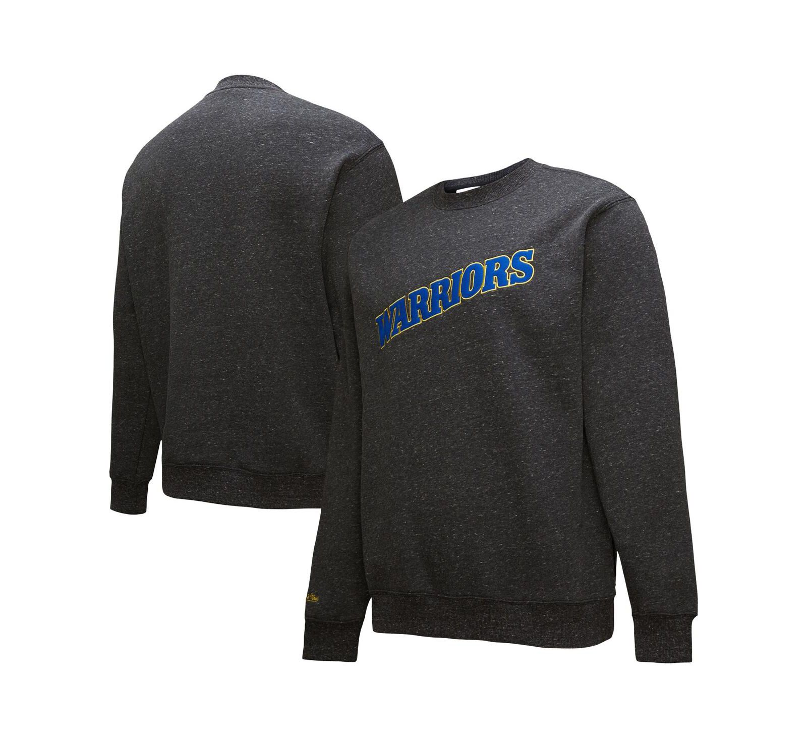Мужское винтажное свитшот-толстовка Mitchell & Ness Black Out Collection с логотипом Golden State Warriors
