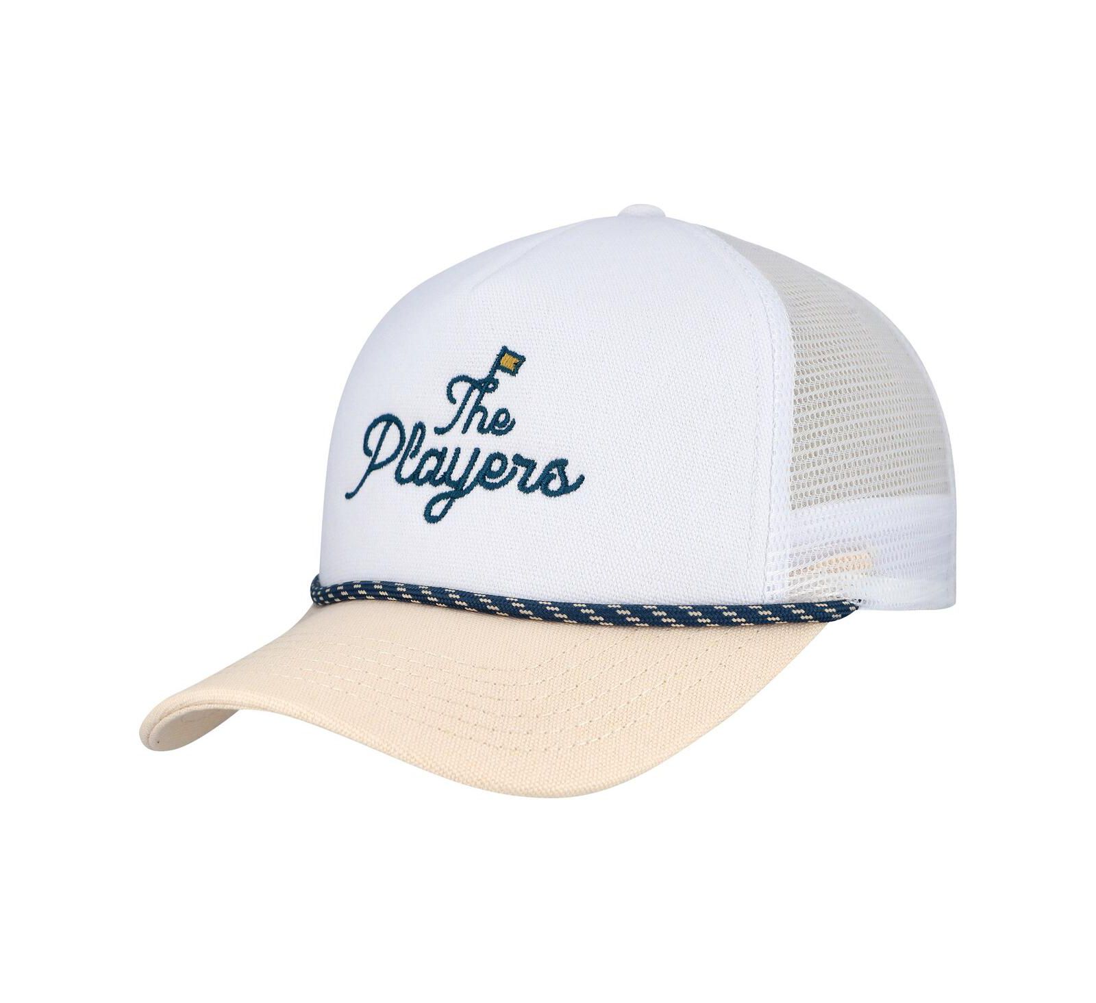 Barstool Golf Men's White/Tan THE PLAYERS Nailhead Canvas Rope Adjustable Hat