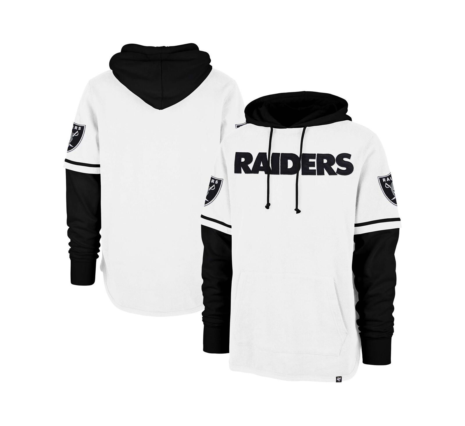 '47 Brand Men's White Las Vegas Raiders Trifecta Shortstop Pullover Hoodie