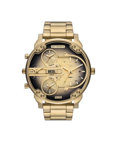 Diesel Мужские кварцевые часы Mr. Daddy Slim с золотистой сталью 54mm