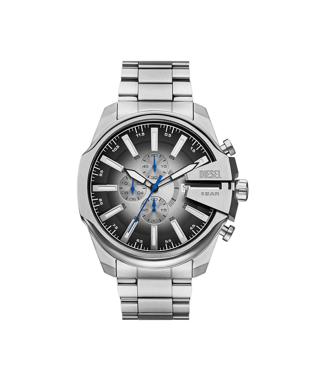 Мужские часы Diesel Mega Chief Slim Quartz Chronograph Silver Stainless Steel 48mm