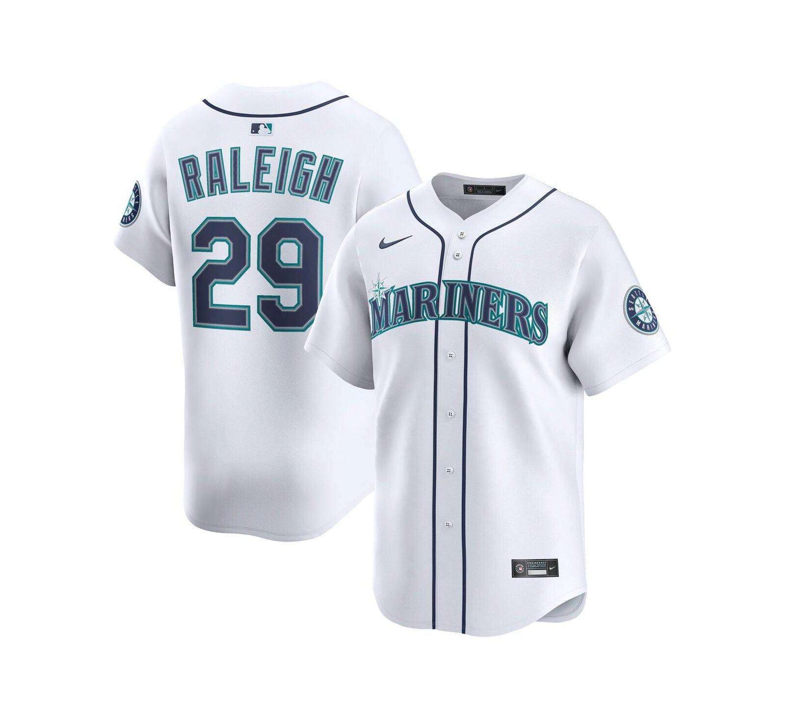 Nike Мужская джерси Cal Raleigh White Seattle Mariners Alternate Limited Player