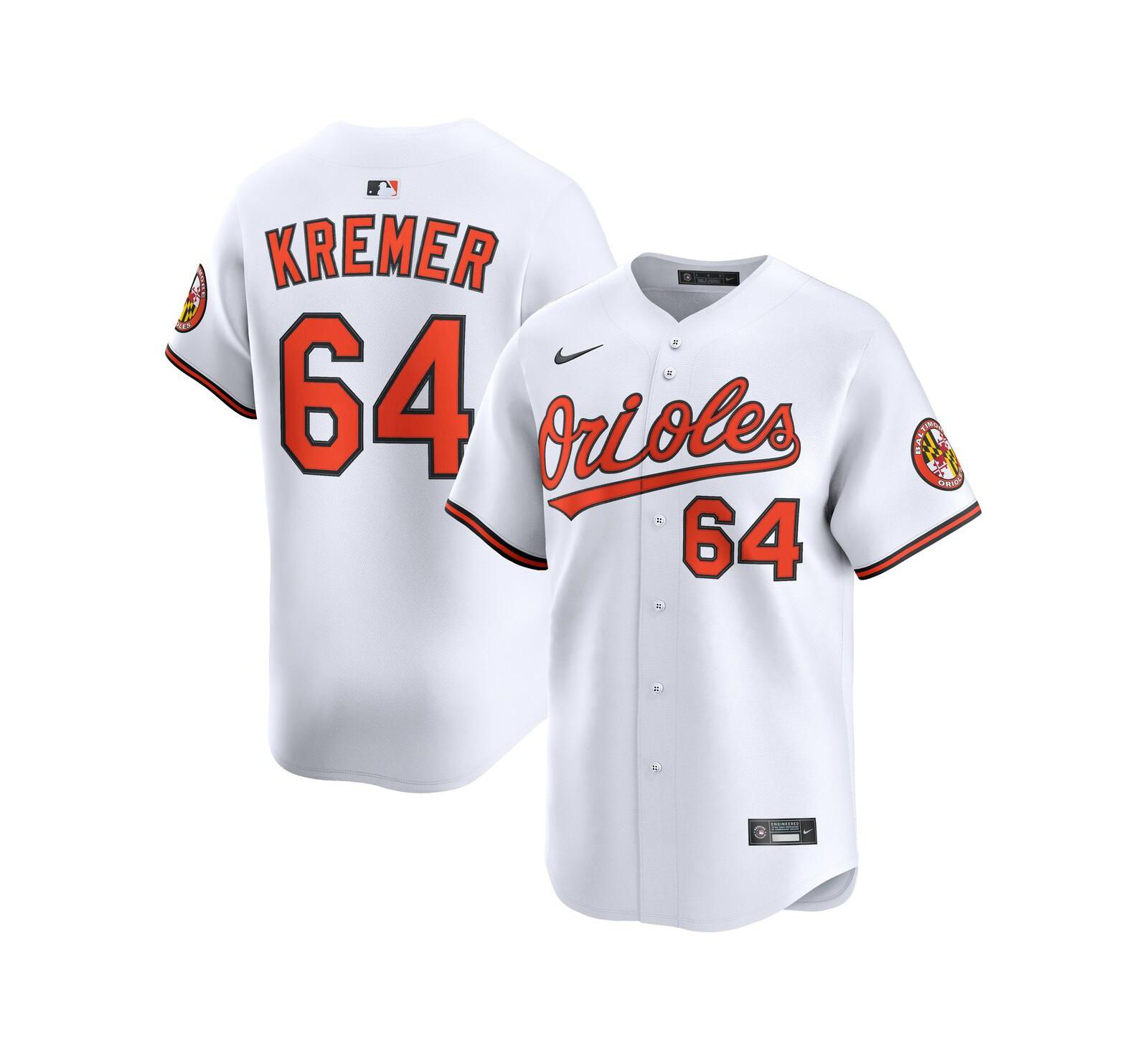 Мужская джерси Nike Dean Kremer White Baltimore Orioles Alternate Limited Player