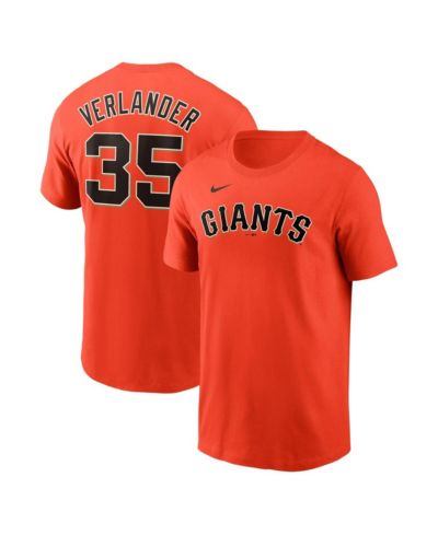 Nike Men's Justin Verlander Orange San Francisco Giants Fuse Name & Number T-Shirt