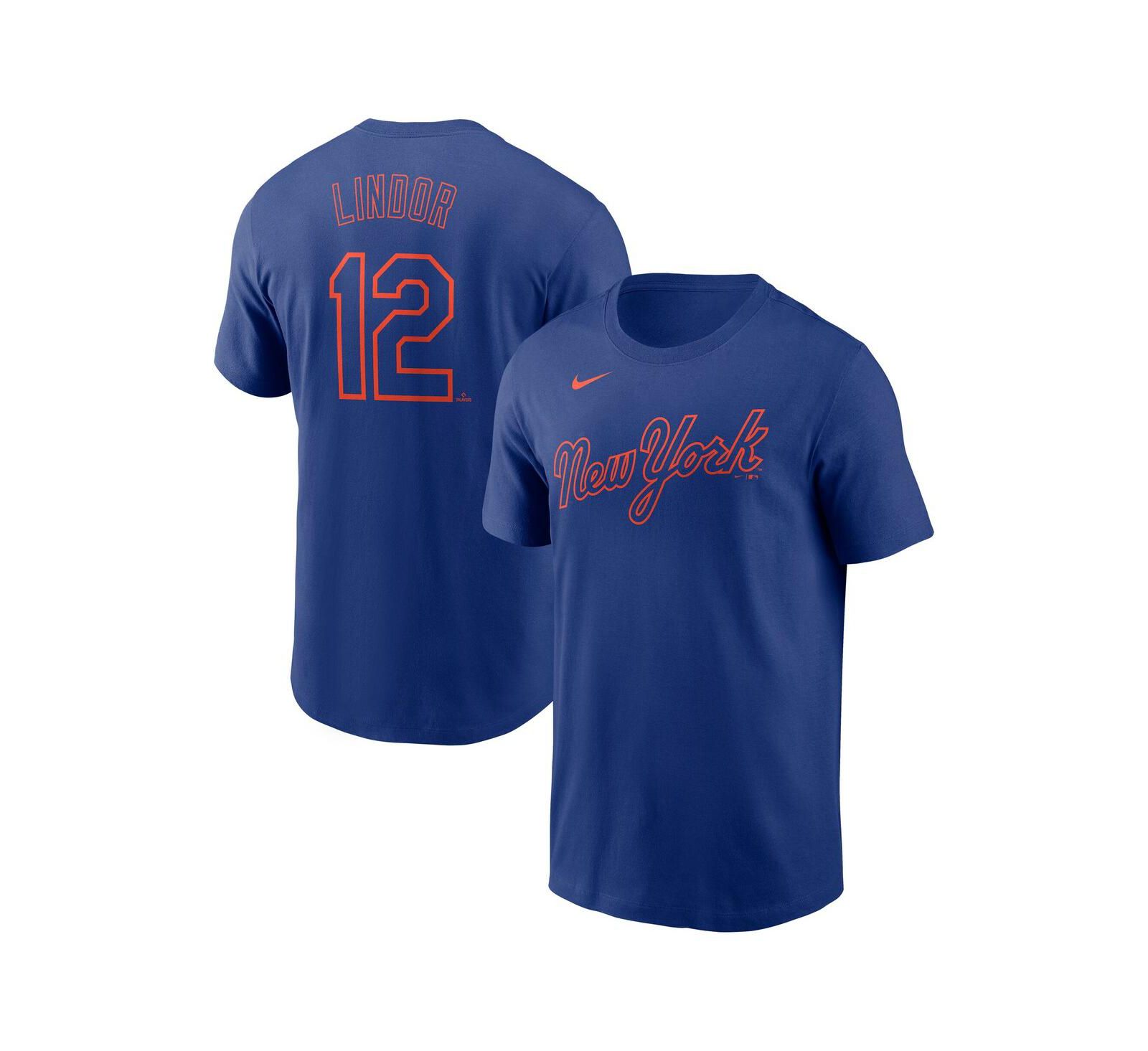 Мужская футболка Nike Francisco Lindor Royal New York Mets Fuse Name & Number