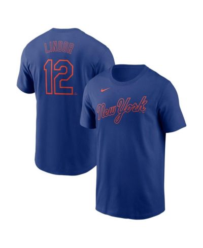 Nike Men's Francisco Lindor Royal New York Mets Fuse Name & Number T-Shirt