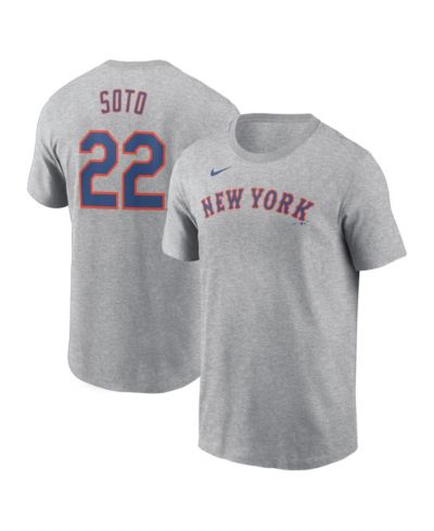 Nike Men's Juan Soto Heather Gray New York Mets Fuse Name & Number T-Shirt