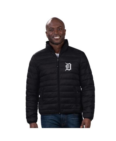 G-III Sports by Carl Banks Men's Black Detroit Tigers Packable Neck Pillow Full-Zip Puffer Jacket