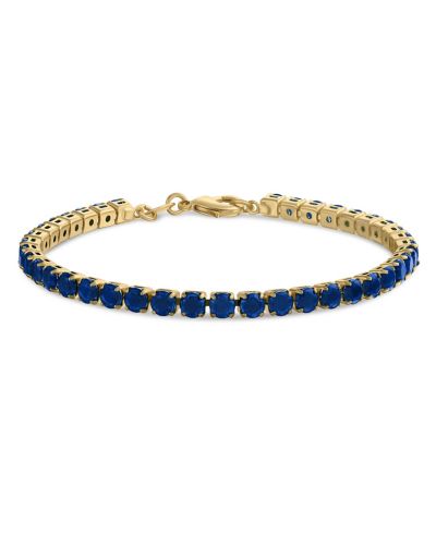 Браслет Bling Jewelry Timeless 12CTW Blue Sapphire Tennis, 7.5 Inch 14K Gold Plated