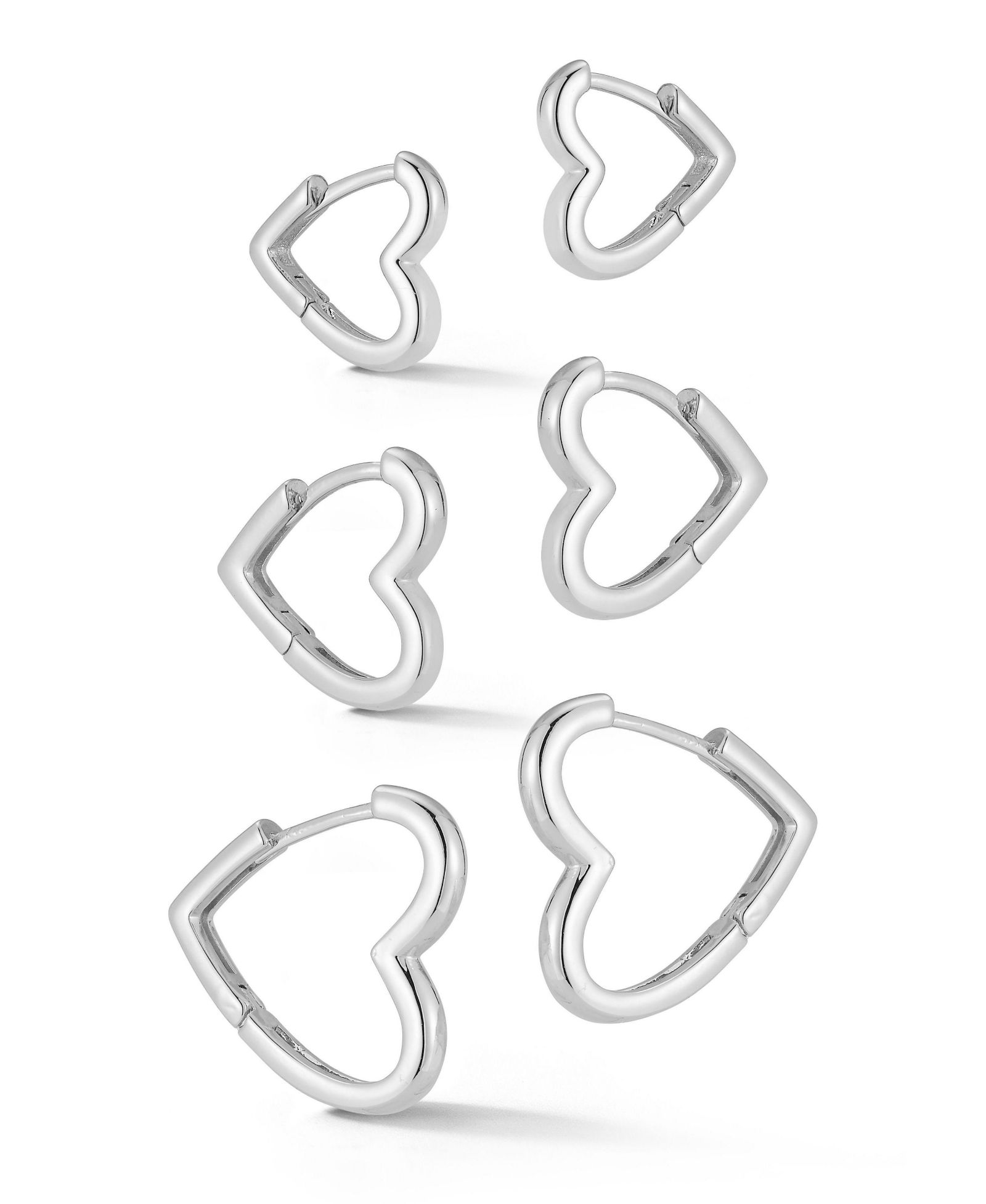 Rachel Zoe Серьги-кольца Triple Heart, набор из 3 пар