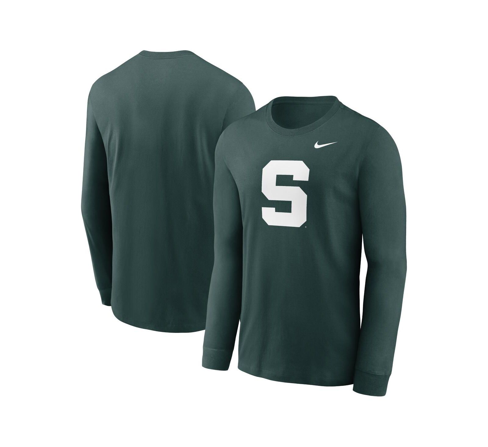 Мужская футболка Nike Green Michigan State Spartans Alternate Logo Long Sleeve