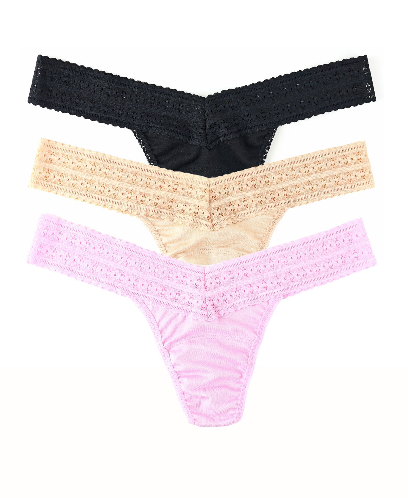 Hanky Panky Women's Dream Ease Low Rise Thong 3 Pack