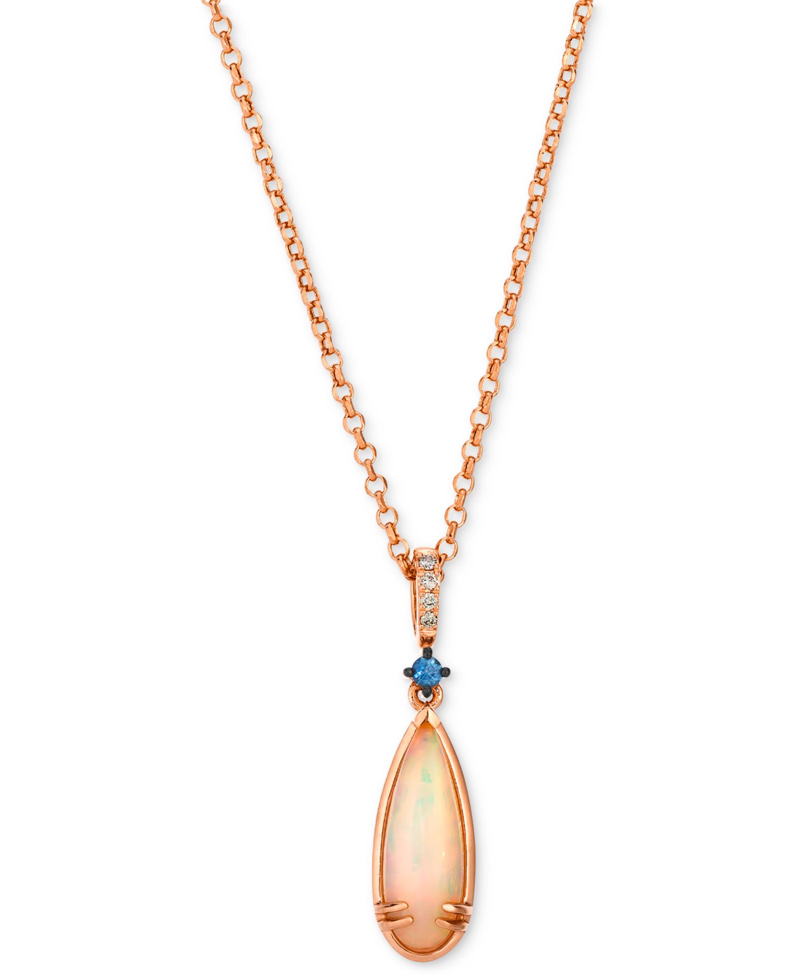 Le Vian Neopolitan Opal™ подвеска с сапфиром Blueberry Sapphire™ и бриллиантом Nude Diamond™ в розовом золоте 14k, 19"