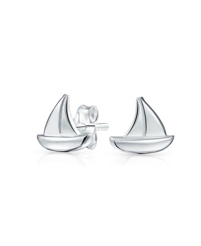 Серьги и подвеска Bling Jewelry Nautical Sail Boat из стерлингового серебра.925