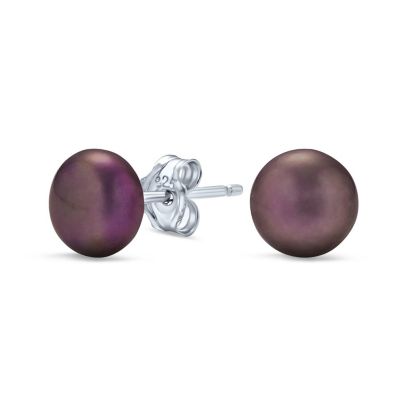 Bling Jewelry Классические серьги из стерлингового серебра с пресноводным жемчугом, 7 мм