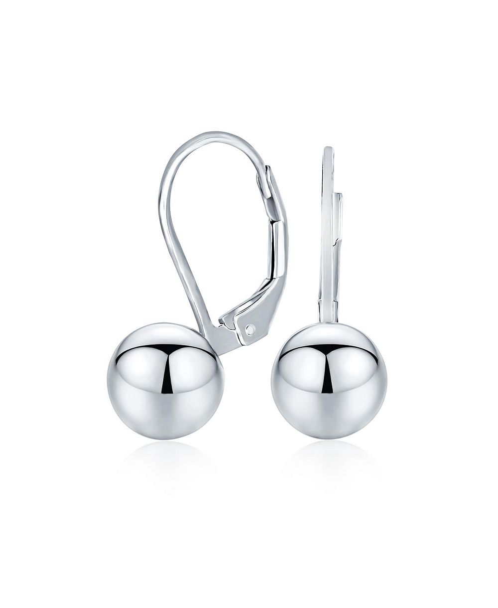 Серьги Bling Jewelry Classic Simple Basic с круглыми бусинами.925 Sterling