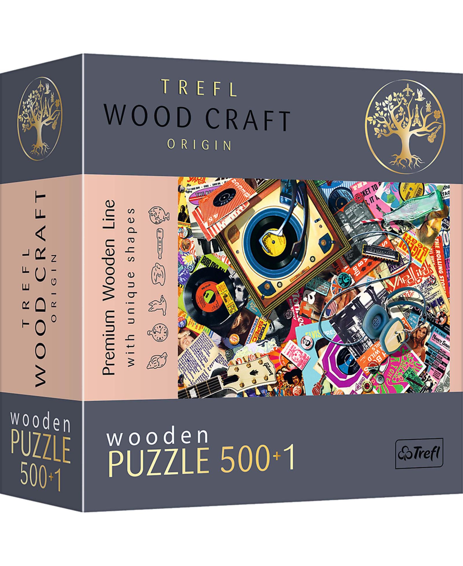 Trefl Wood Craft In the World of Music 501-Piece Wooden Puzzle, Ages 12+