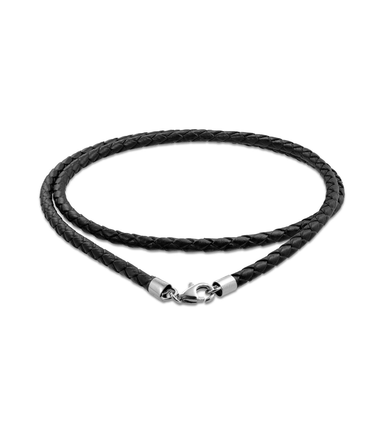 Bling Jewelry Leather Necklace Sterling Silver
