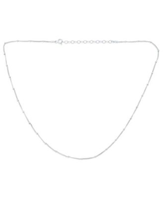 Bling Jewelry Thin Minimalist 1. Sterling Celestial Curb Link with Tiny Stationary Ball Saturn Chain Necklace