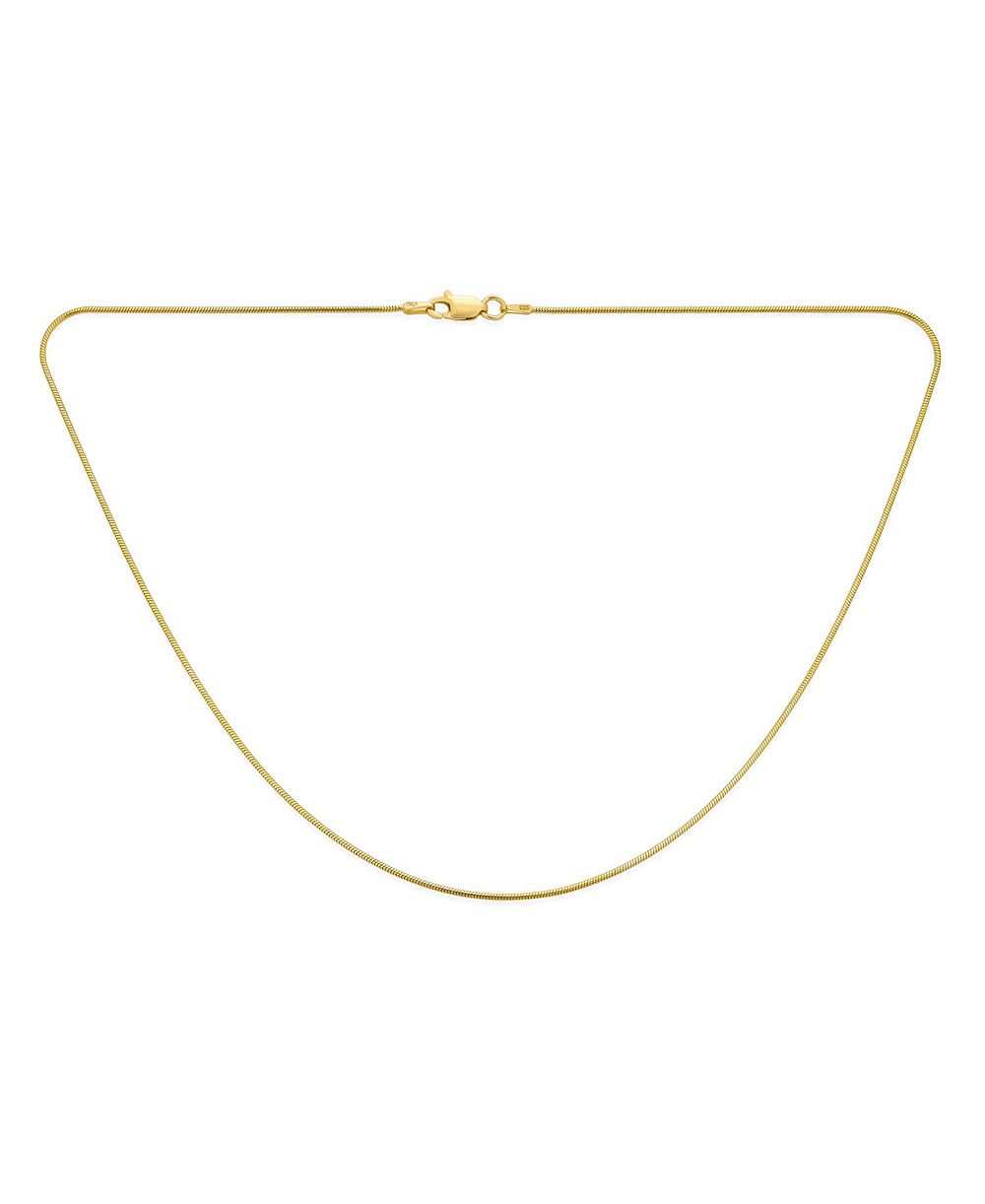 Bling Jewelry Classic Thin 1.5MM Gold Plated Sterling Silver Snake Chain Necklace 20"