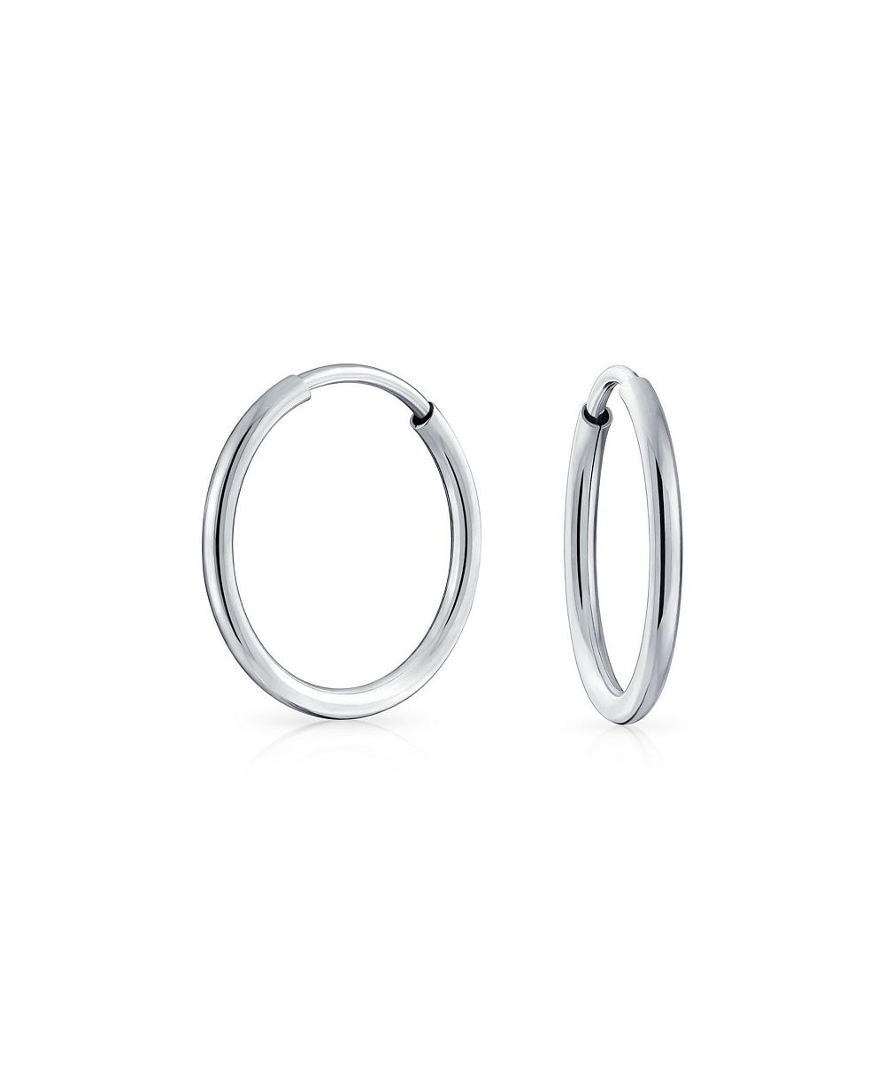 Bling Jewelry Минималистичные серьги-кольца из стерлингового серебра