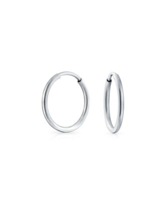 Серьги Bling Jewelry Thin Minimalist Hoop Huggie Sterling Silver Various Sizes