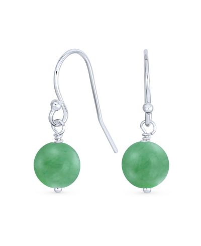 Bling Jewelry серьги-подвески с шариками 8MM из стерлингового серебра .925 с зеленой малахитовой краской, крючок