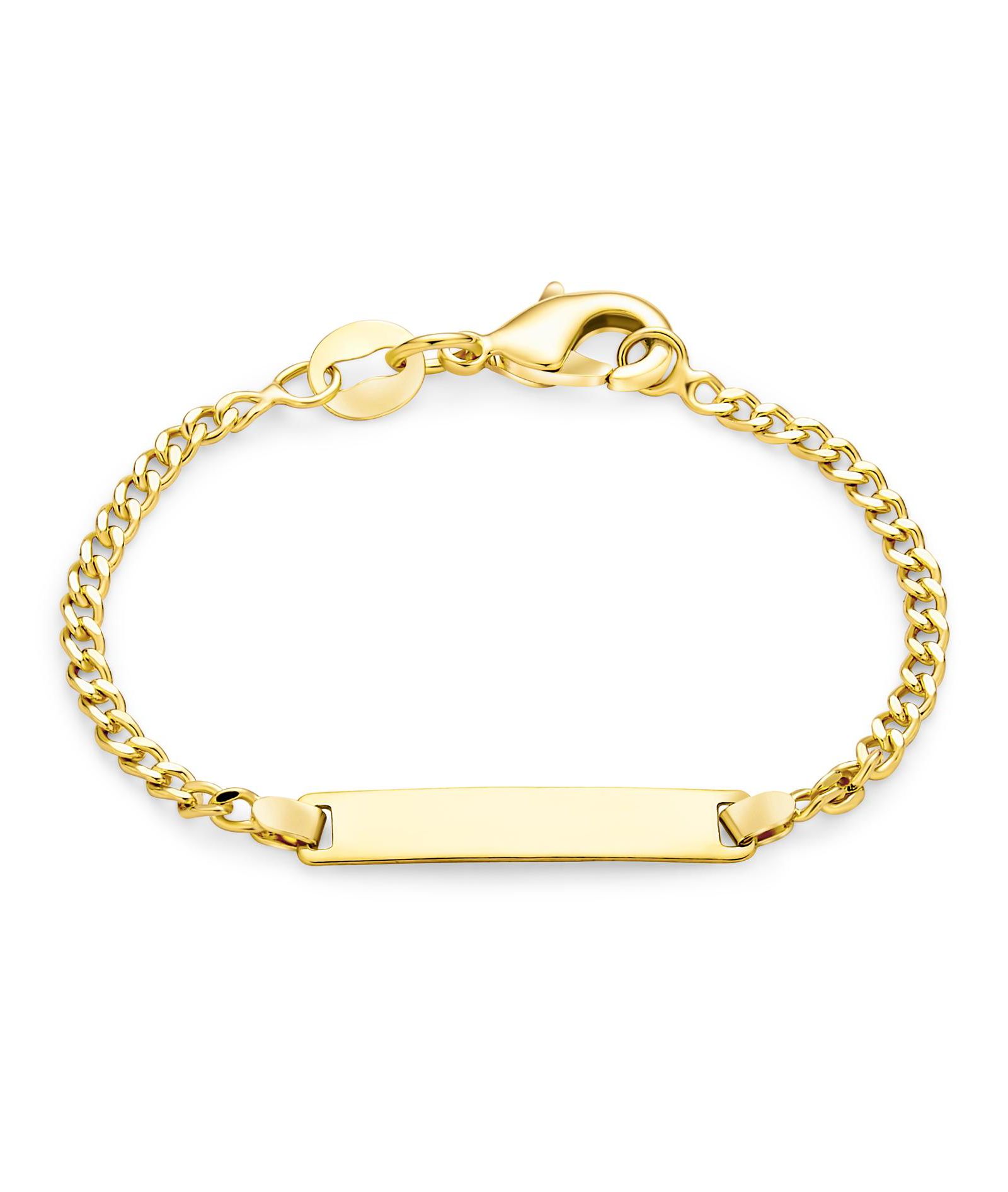 Bling Jewelry мини-браслет с биркой, позолоченный, для тонкого запястья, 5 Inch