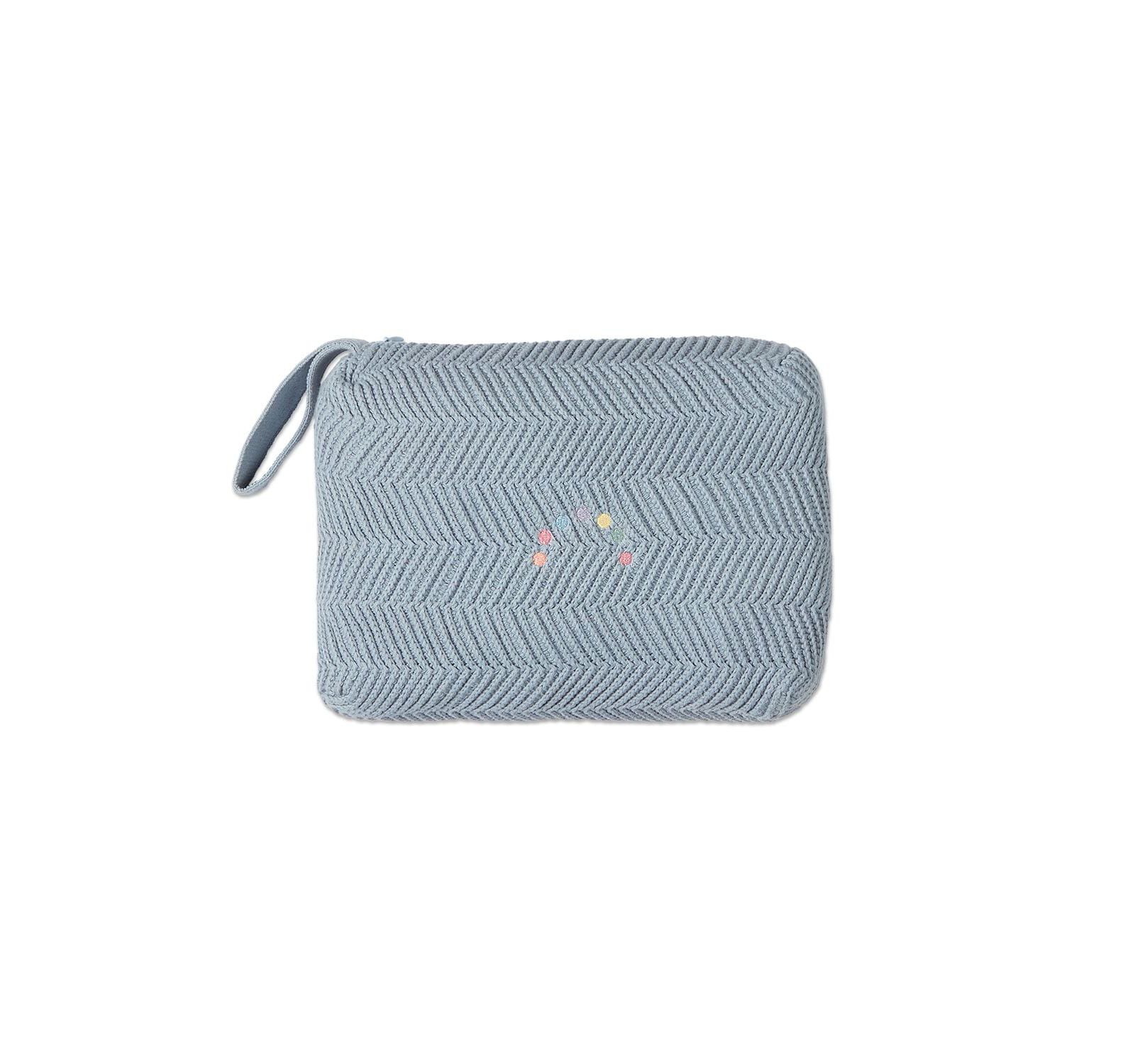 Детский вязаный плед MeMoi Baby Herringbone 100% хлопок с чехлом для переноски