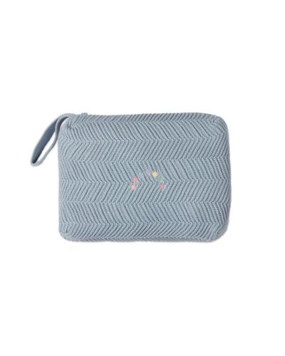 Детский вязаный плед MeMoi Baby Herringbone 100% хлопок с чехлом для переноски