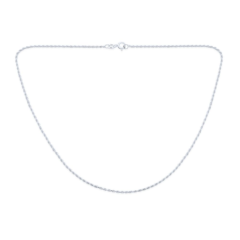 Серебряное ожерелье Bling Jewelry с цепью-канатом, 2 мм, серебро 925 пробы, 16"