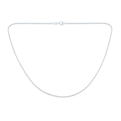 Bling Jewelry Classic Strong 2MM .925 Sterling Silver Cable Rope Chain Necklace 16"