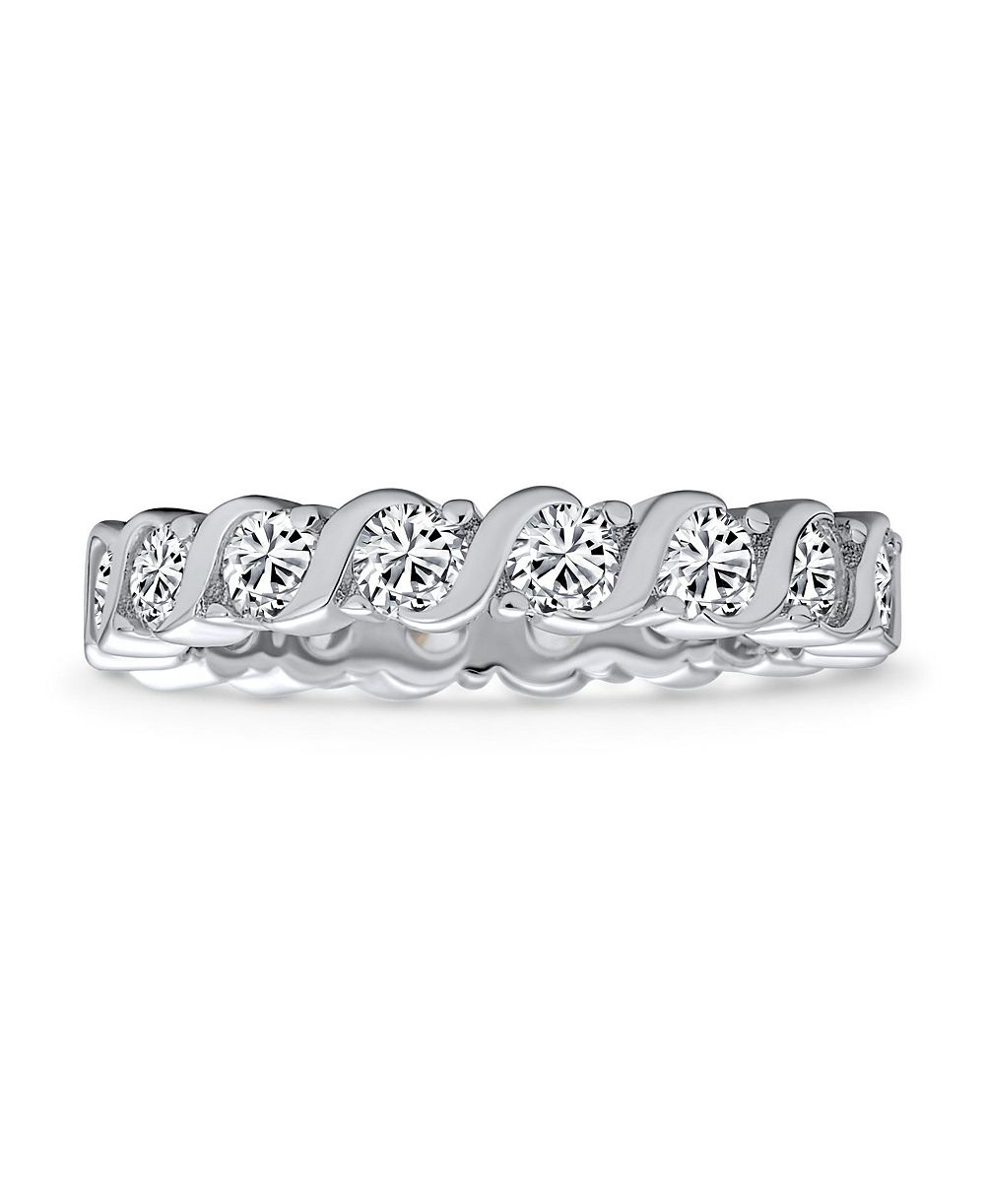 Кольцо Bling Jewelry Cubic Zirconia Stackable CZ Eternity из Sterling Silver