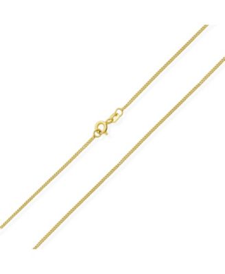 Колье Bling Jewelry с простой цепочкой из стерлингового серебра .925 с позолотой розового золота, звенья типа curb, длина 16"