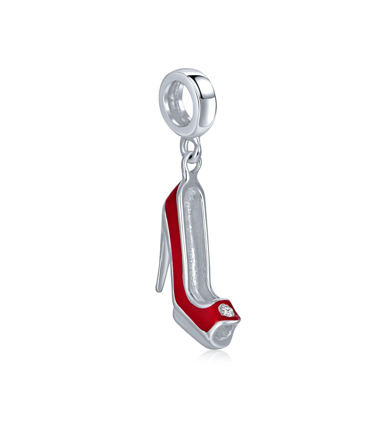 Бисер Bling Jewelry в виде дизайнерского каблука для браслета, стерлинговое серебро .925