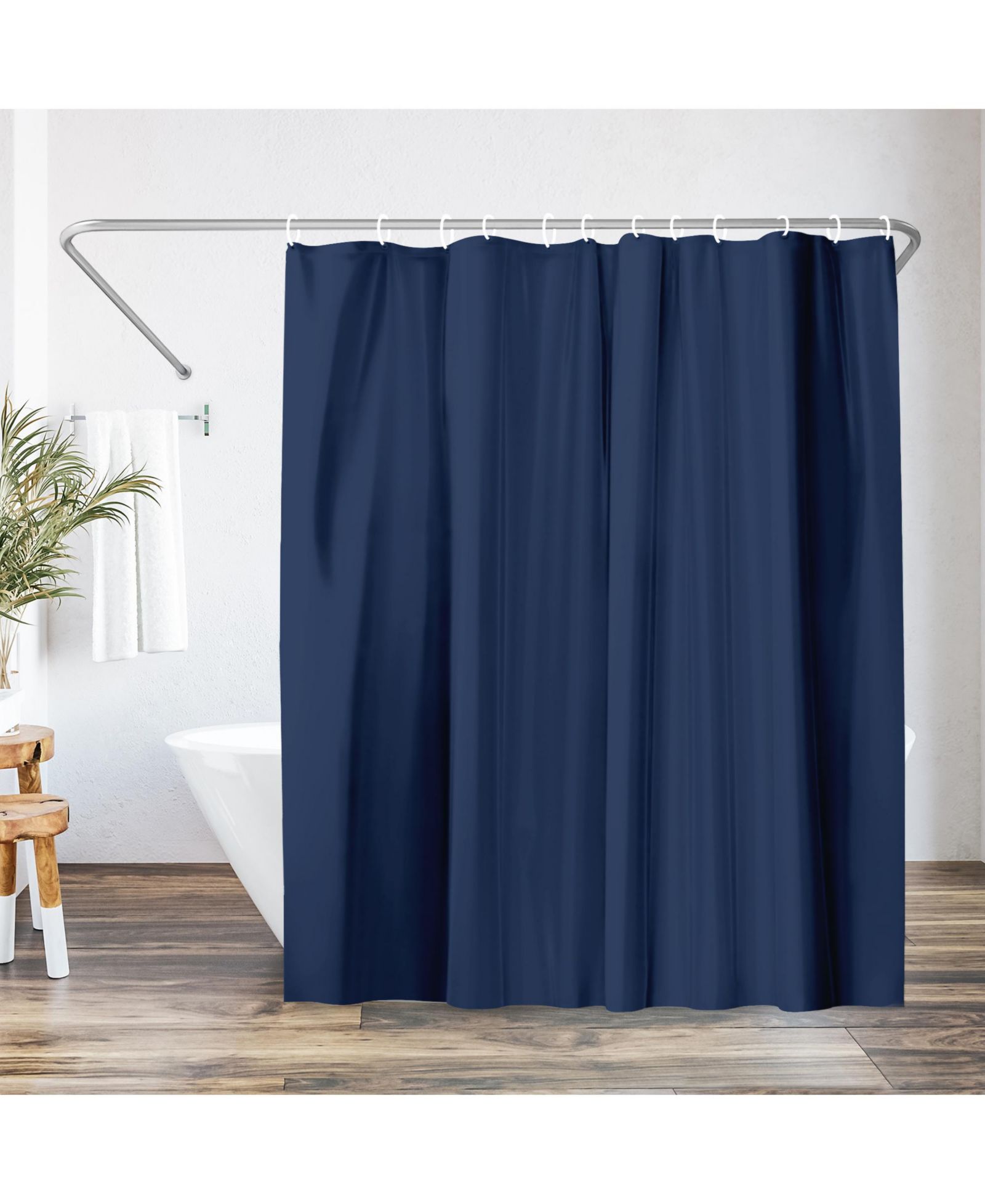 Americanflat Шторка для душа 71x74, синяя, водонепроницаемая, полиэстер