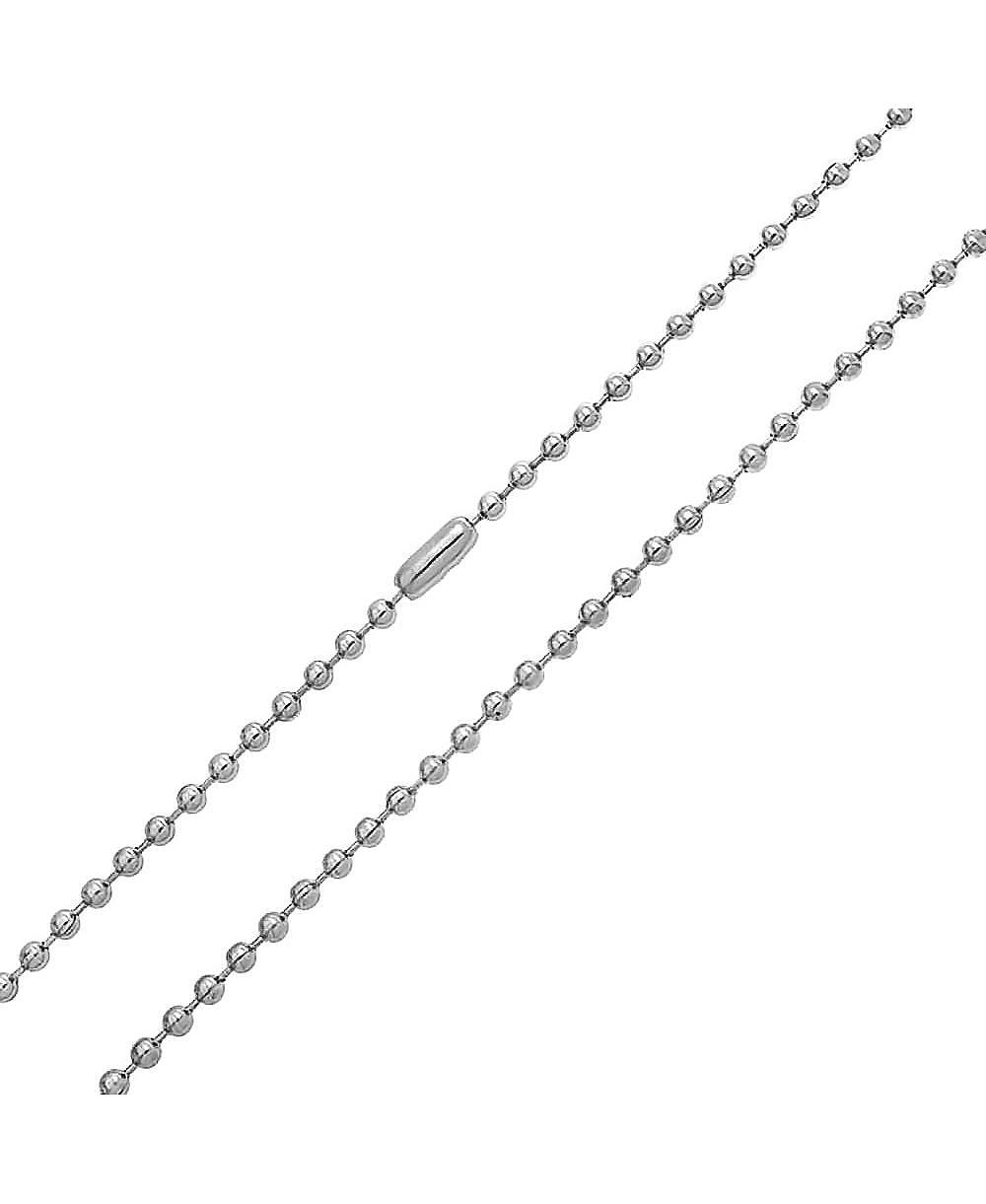 Bling Jewelry Simple Shot Bead Ball Chain 3MM Necklace Stainless Steel 24"