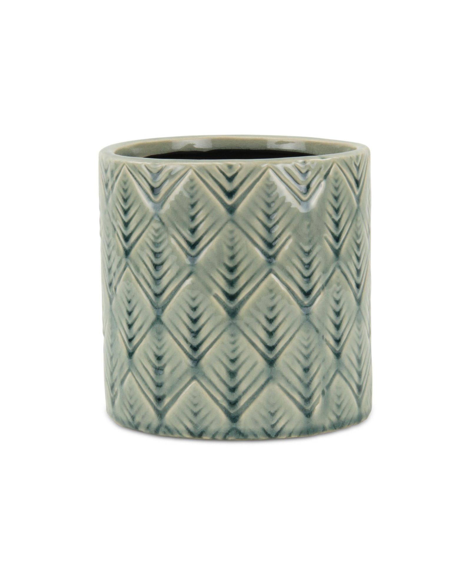 Slickblue керамический круглый кашпо с геометрическим узором 6.25x6.25x6.25 inches