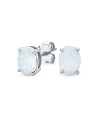 Bling Jewelry Black Opal Solitaire Oval Stud Earrings Gold Plated .925 Sterling Silver