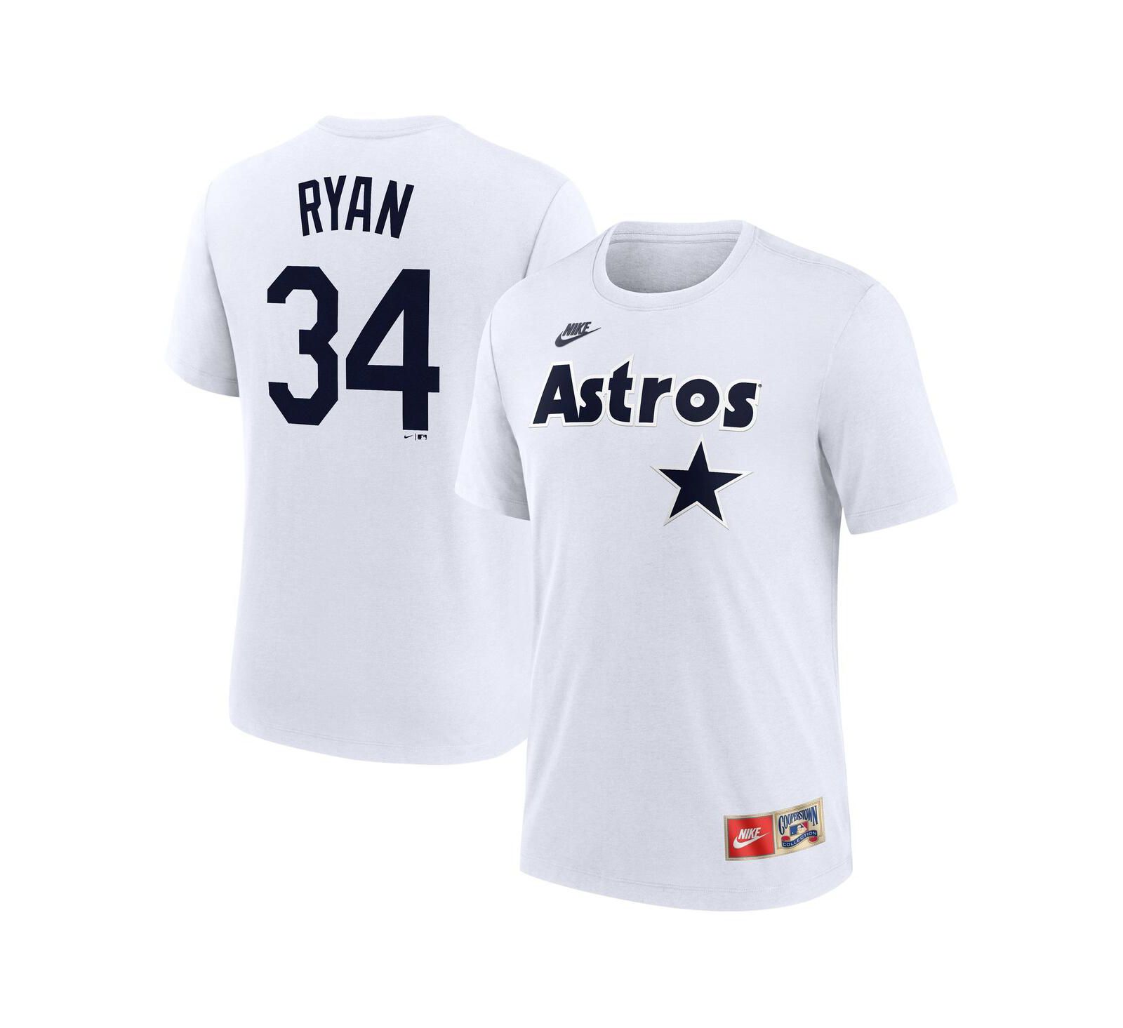 Nike Men's Nolan Ryan White Houston Astros Cooperstown Collection Name & Number Tri-Blend T-Shirt