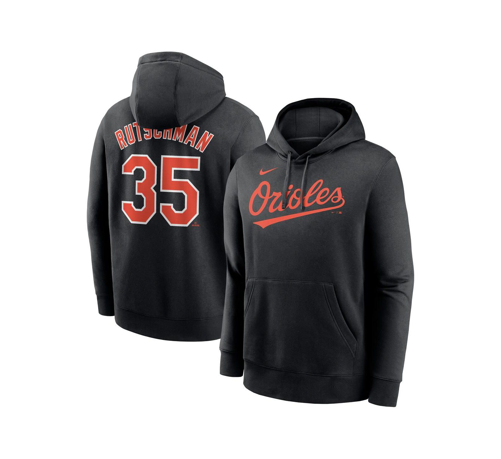Nike Men's Adley Rutschman Black Baltimore Orioles Player Name & Number Club Pullover Hoodie