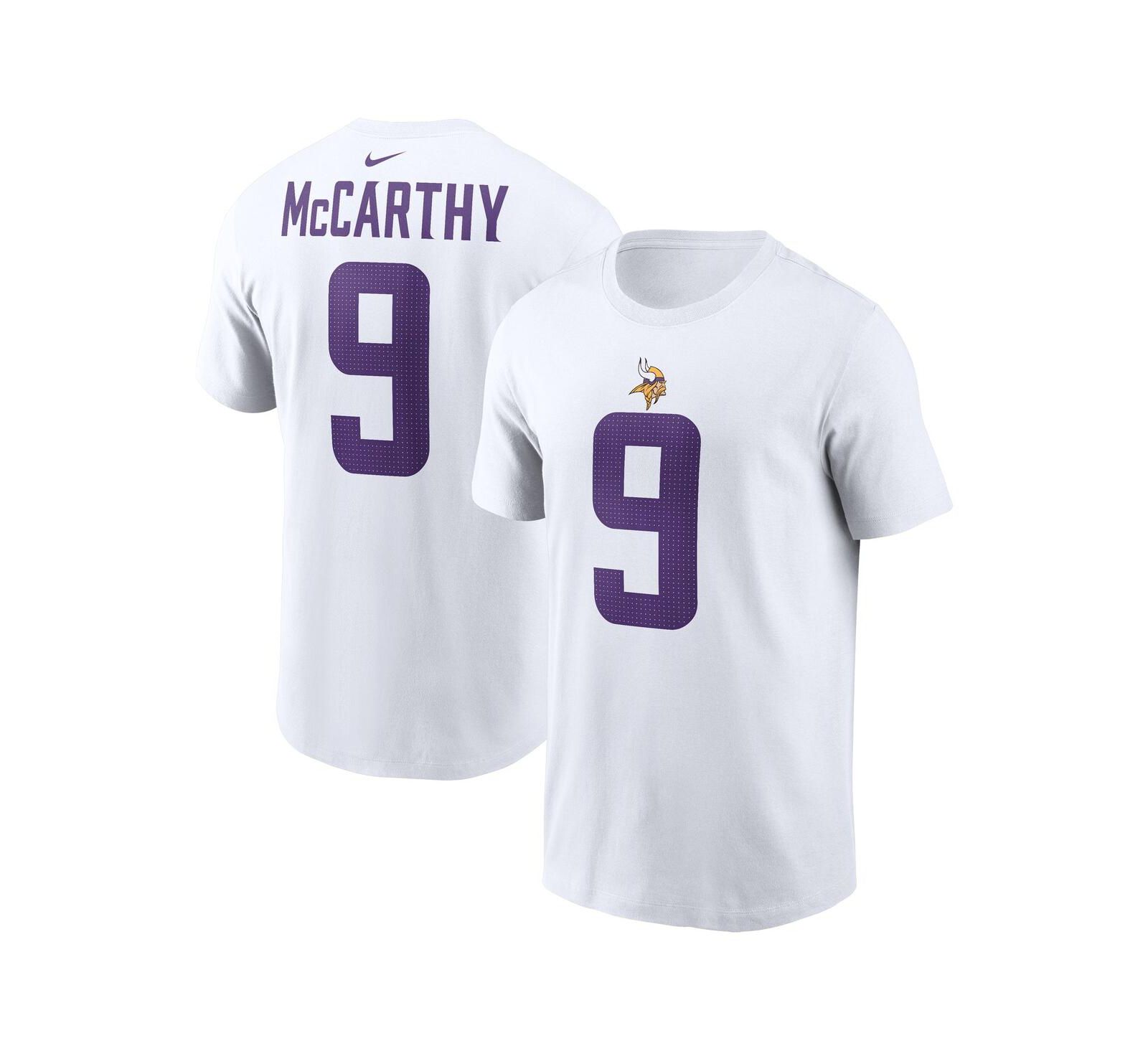 Nike Men's J.J. McCarthy White Minnesota Vikings Player Name & Number T-Shirt