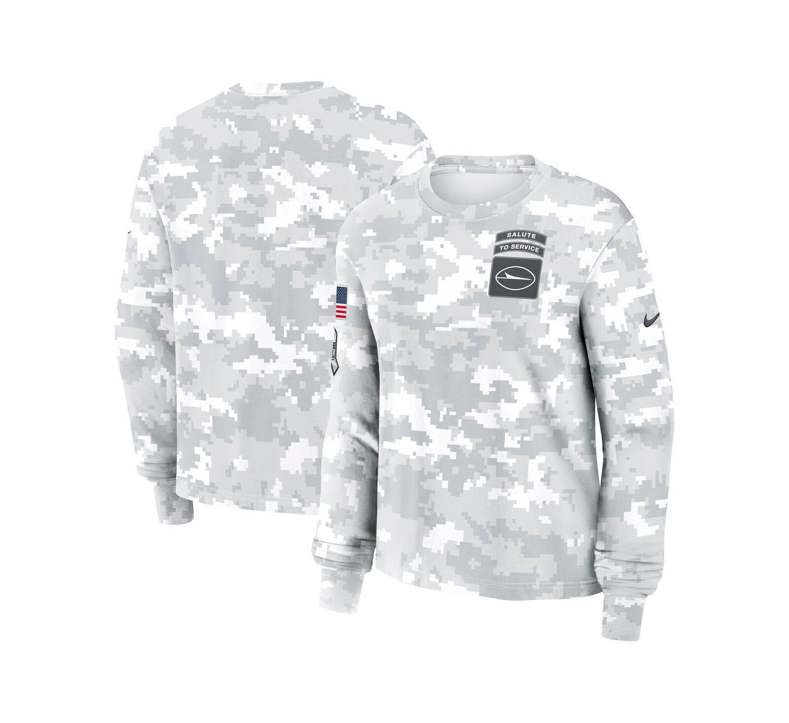 Nike Женская футболка New York Jets 2024 Salute To Service Long Sleeve Arctic Camo