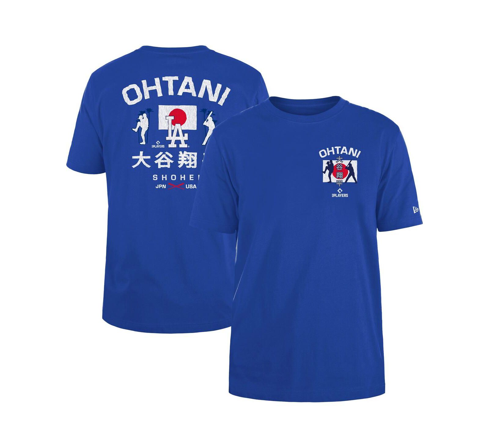 New Era Men's Shohei Ohtani Royal Los Angeles Dodgers Japan Flag T-Shirt