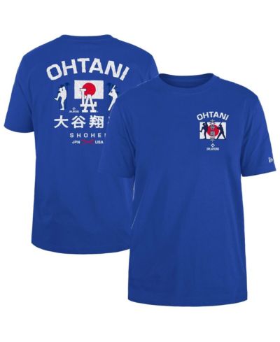 New Era Men's Shohei Ohtani Royal Los Angeles Dodgers Japan Flag T-Shirt